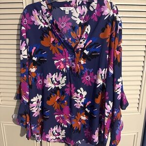 The Pioneer Woman Floral Blouse - Blue, Pink, Orange